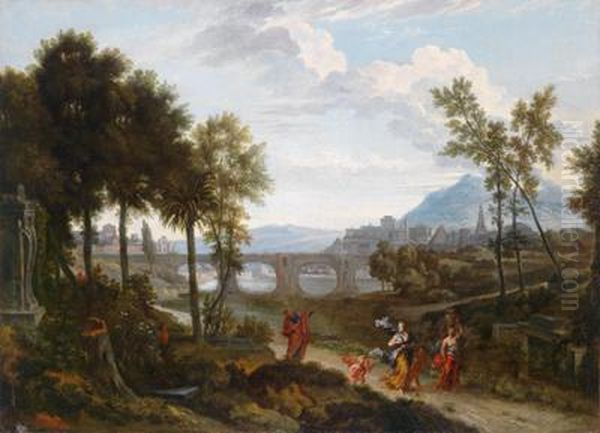 Klassische Landschaftmit Der Vertreibung Der Hagar - view 1