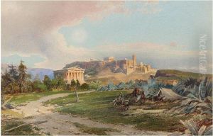 View Of The Theseum, The Acropolis Beyond