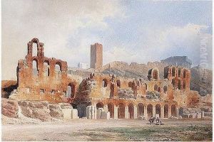 The Odeon Of Herodes Atticus On The South Slope Of The Acropolis, Athens by Vincenzo Lanza