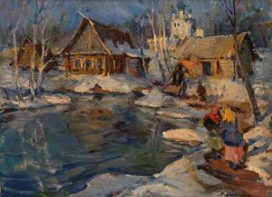Russian Village In Winter