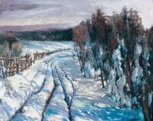 Le Chemin Enneige by Georgi Alexandrovich Lapchine