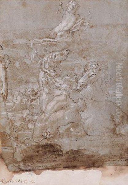 Fragment Avec Chevaux Marins Et Tritons - view 1