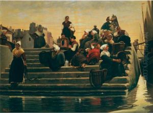 Woman Seated On Stairs