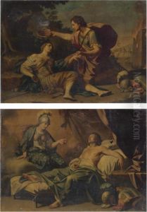 Tancred Baptizing The Dying Clorinda; Clorinda Appearing To Tancred In A Dream by Gaetano Lapis