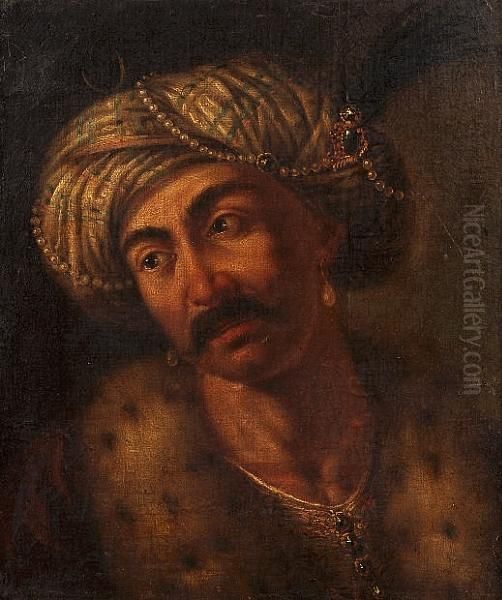 Portrait Of A Man, Head And Shoulders, In Turkish Costume - view 1