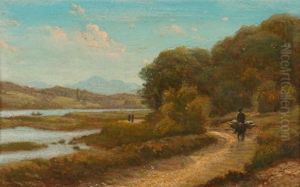Flusslandschaft Mit Bauer Und Esel. - view 1