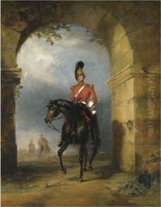 Portrait Of An Officer Of Dragoon Guards by George Henry Laporte