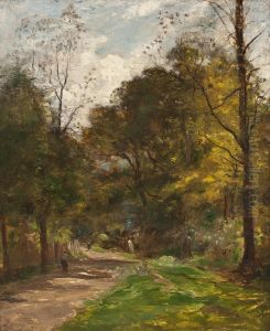 Spazierganger Auf Einem Waldweg by Charles Lapostolet