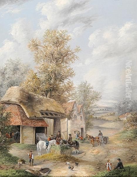 Horses In A Village Street - view 1