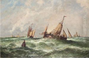 Fishing Boats In Rough Seas by Edwina Lara