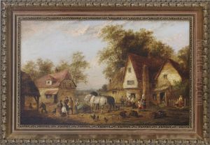 A Busy Village Scene A Busy Village Scene