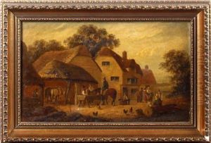 Figures And Animals Before A Farmhouse Figures And Animals Before A Farmhouse