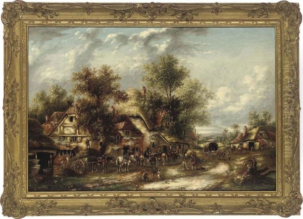 A Busy Village Scene - view 1