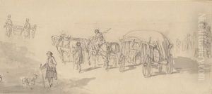 A Wagon On A Road. by Marcellus, Laroon Jr.