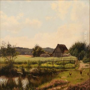 Summer Day At A Farm On The Country by Adolf Larsen