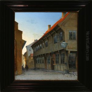 Street Scene With Oldhouses by Alfred Valdemar Larsen