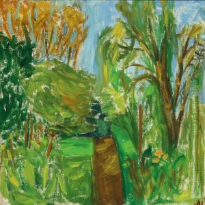 Scenery From The Artists Garden On Mollebakken by Alhed Larsen