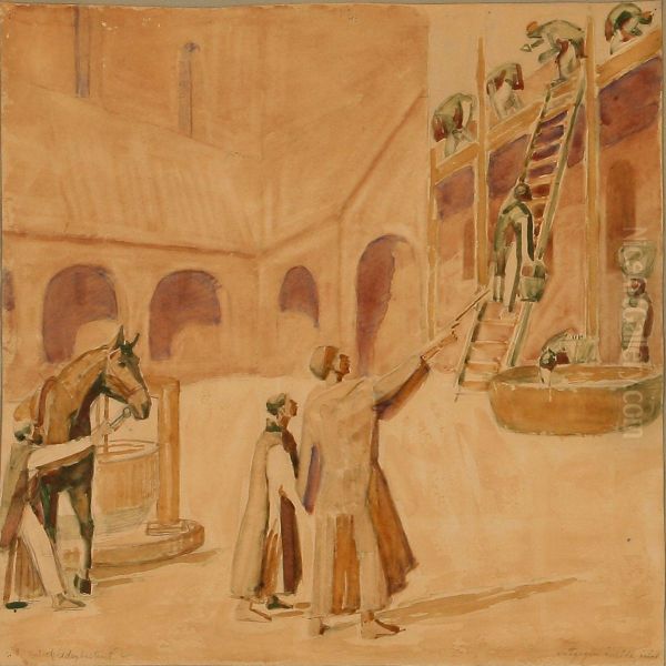 Absalon Building The Monastery In Soro - view 1