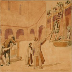 Absalon Building The Monastery In Soro by Niels Larsen Stevns