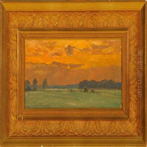 Summer Landscape At Sunset by Frederik Larsen-Saerslov