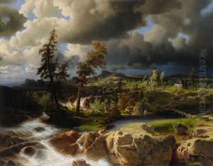 Forslandskap Med Atvids Gamla Kyrka I Fonden