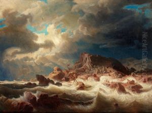 Stormy Sea With Ship Wreck