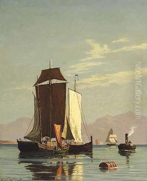 Sailing Vessels In Fjord - view 1