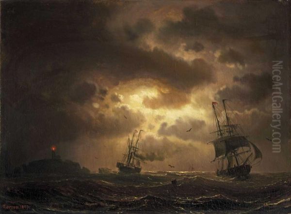 Segelschiffe Aufnachtlicher See - view 1