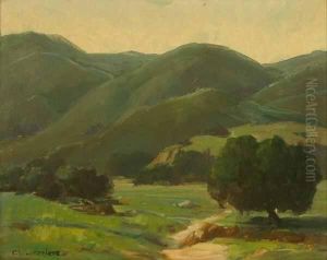 California Foothill Landscape S L/l: C.l. Larzelere O/masonite 16x20 by Charles Laverne Larzelere