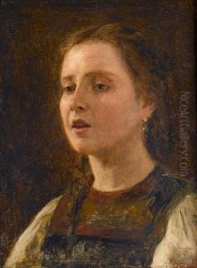 Portrait Of A Young Girl by Carl Johann Lasch