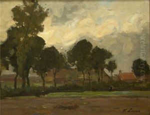 Ansicht Eines Dorfes In Der Dammerung by Hermann Lasch