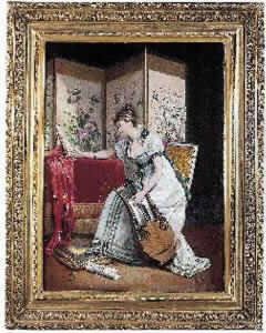 La Femme A La Cythare by Gustave Francois Lasellaz