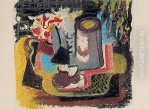 Nature Morte Avec Vase De Fleurs (1937) by Jean Lasne