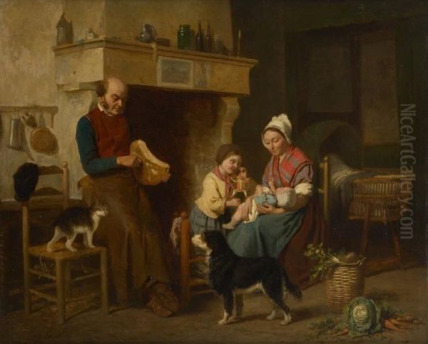 Scenede Famille Avec Chien Et Chat - view 1