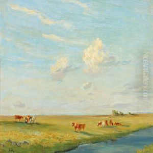Summer Landscape With Cows by Axel M. Lassen