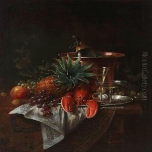 Still Life With Lobster, Pineapple And Ice Bucket