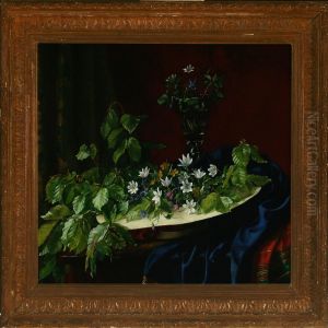 Still Life With Spring Flowers And Beech Twigs by Augusta Laessoe