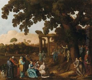 Paesaggio Con La Predica Di San Giovanni Battista by Nicolaes Lastman