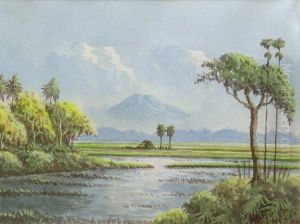 Landscape With A View Of A Mountain In The Distance by Lorenzo Palmer Latimer