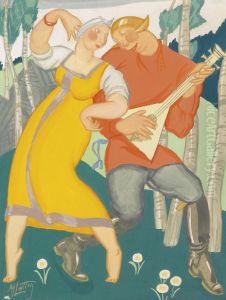 Balalaika, The Accordion Player by Mikhail Pelopidovich Latri