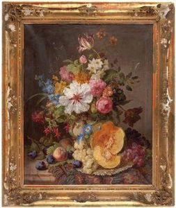 Blumen- Und Obst-stillleben by Josef Lauer