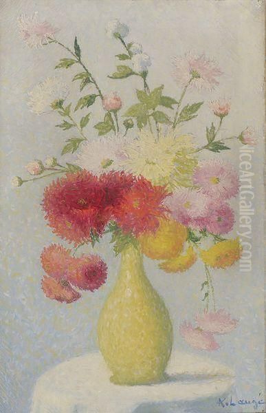 Bouquet De Fleurs Dans Un Vase Vert - view 1