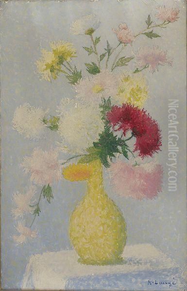Bouquet De Fleurs Dans Un Vase Vert - view 1