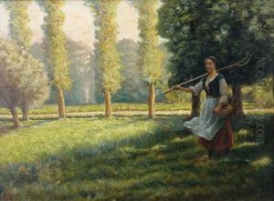 Femme Rentrant Des Champs by Desire Francois Laugee