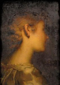 Portrait Of A Young Lady In Profile by Desire Francois Laugee