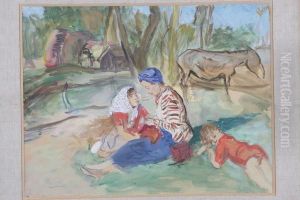 Scene De Famille by Jean Launois