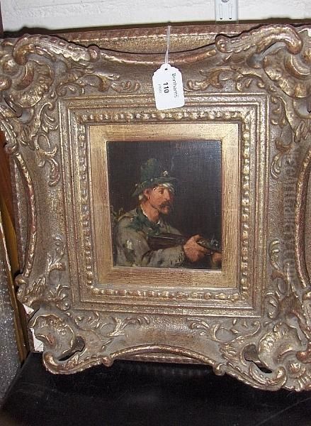 Portrait Study Of A Huntsman With A Rifle - view 1