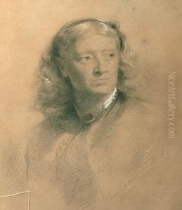 Portrait Of A Lady Head And Shoulders by Samuel Laurence