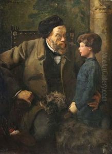 Nonno Con Nipote E Cane by Jean-Pierre Laurens