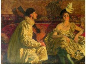 Pierrot Et Jeune by Paul-Albert Laurens